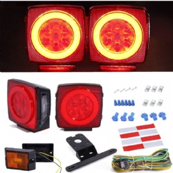 Square LED Truck Trailer Tail Light Kit